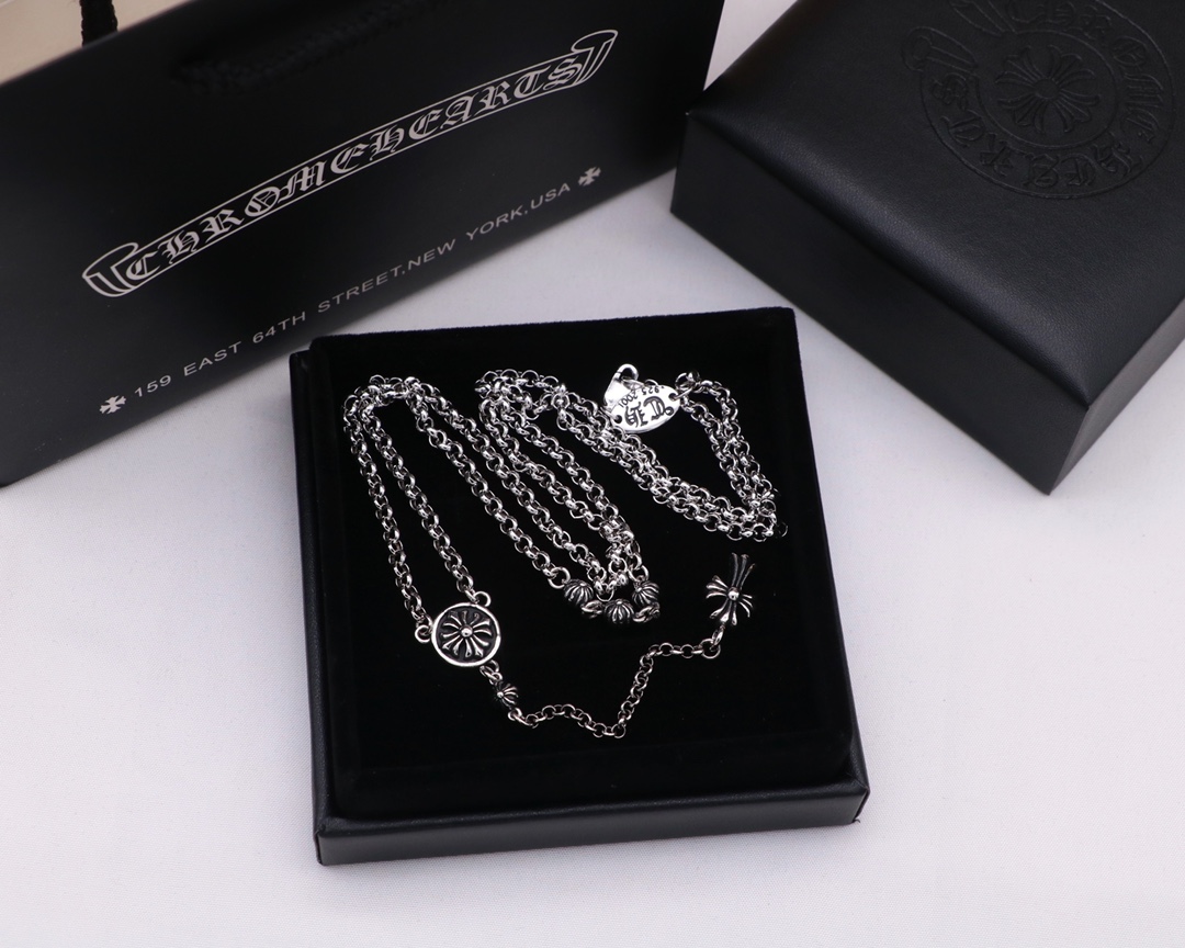 C*hrome H*earts Sterling silver cross necklace