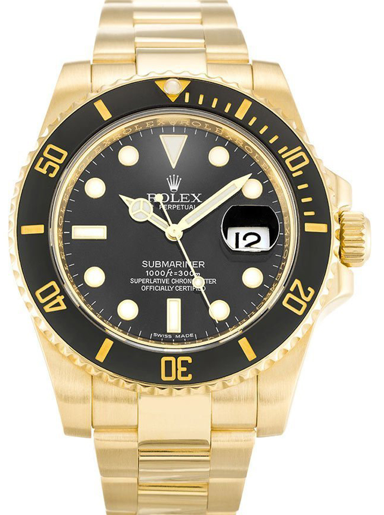 Rolex Submariner Date Yellow Gold 40mm Black Dial 116618LN