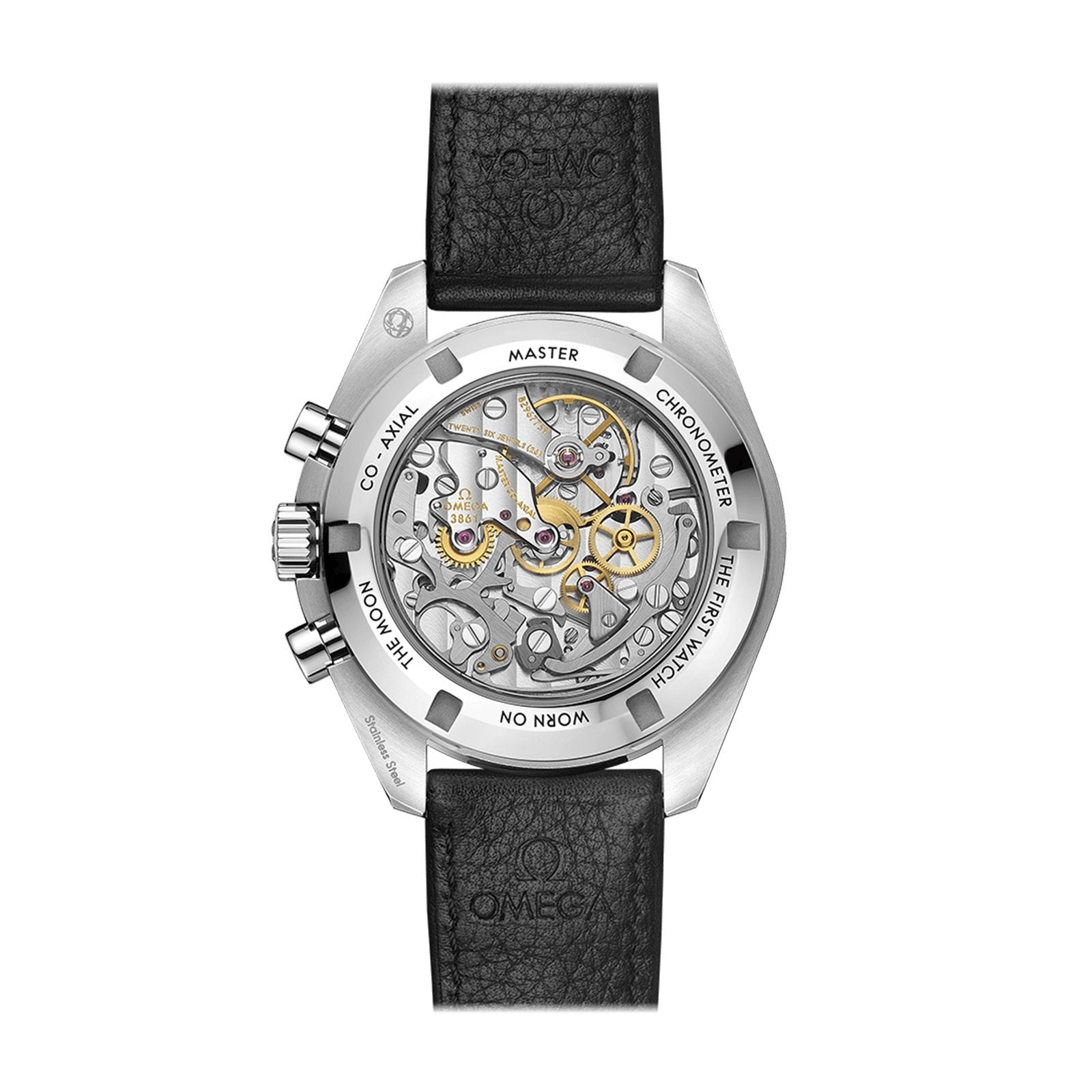 Omega Speedmaster Moonwatch Professional Co-Axial Master Chronometer Chronograph 42mm Stainless Steel Black Dial Leather Strap 310.32.42.50.01.002