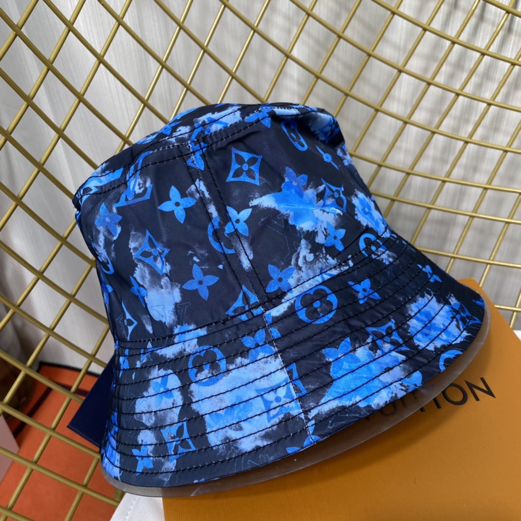 Embroidered Print Monogram Graffiti Bucket Hat