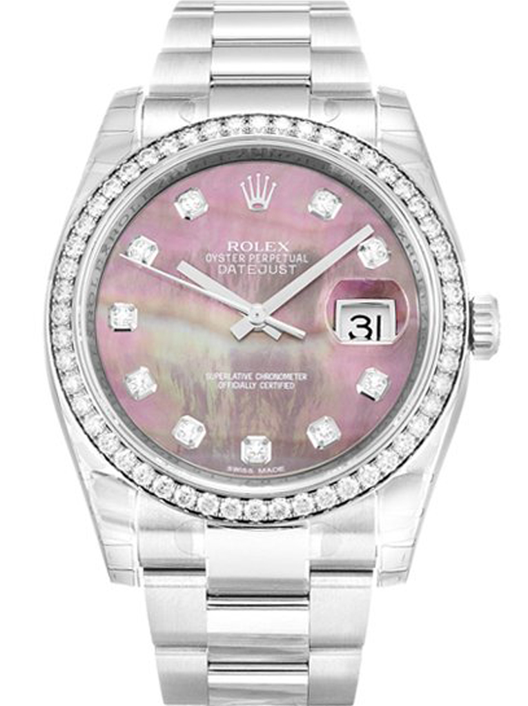 Replica Rolex Datejust 36mm Mother of Pearl – Black Dial 116244