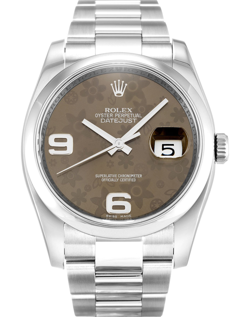 Replica Rolex Datejust 36mm Brown Floral Dial 116200