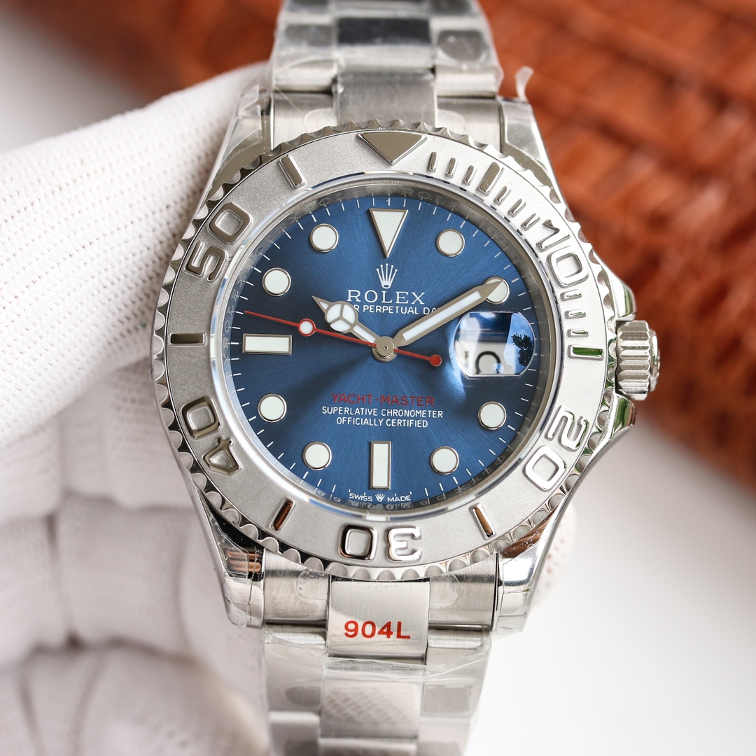 Rolex YACHT-MASTER Blue Stainless Steel Oyster Perpetua116622 Men's Wristwatch 40 mm
