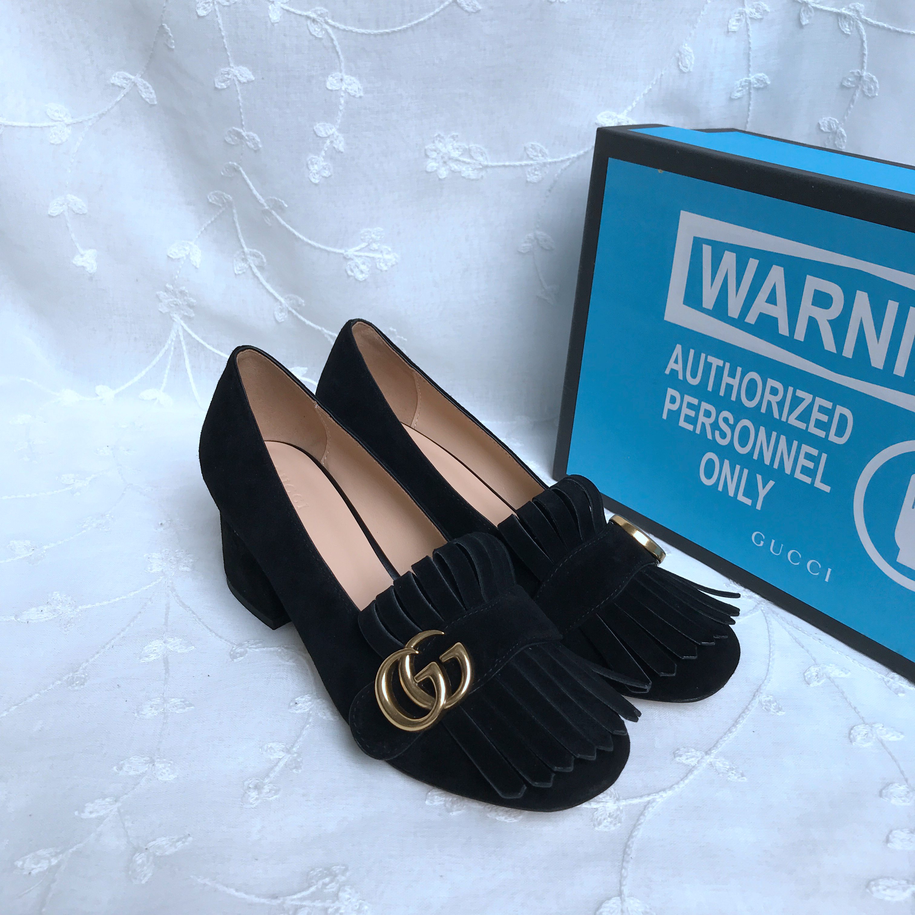 Gucci Fringe block heels 428191