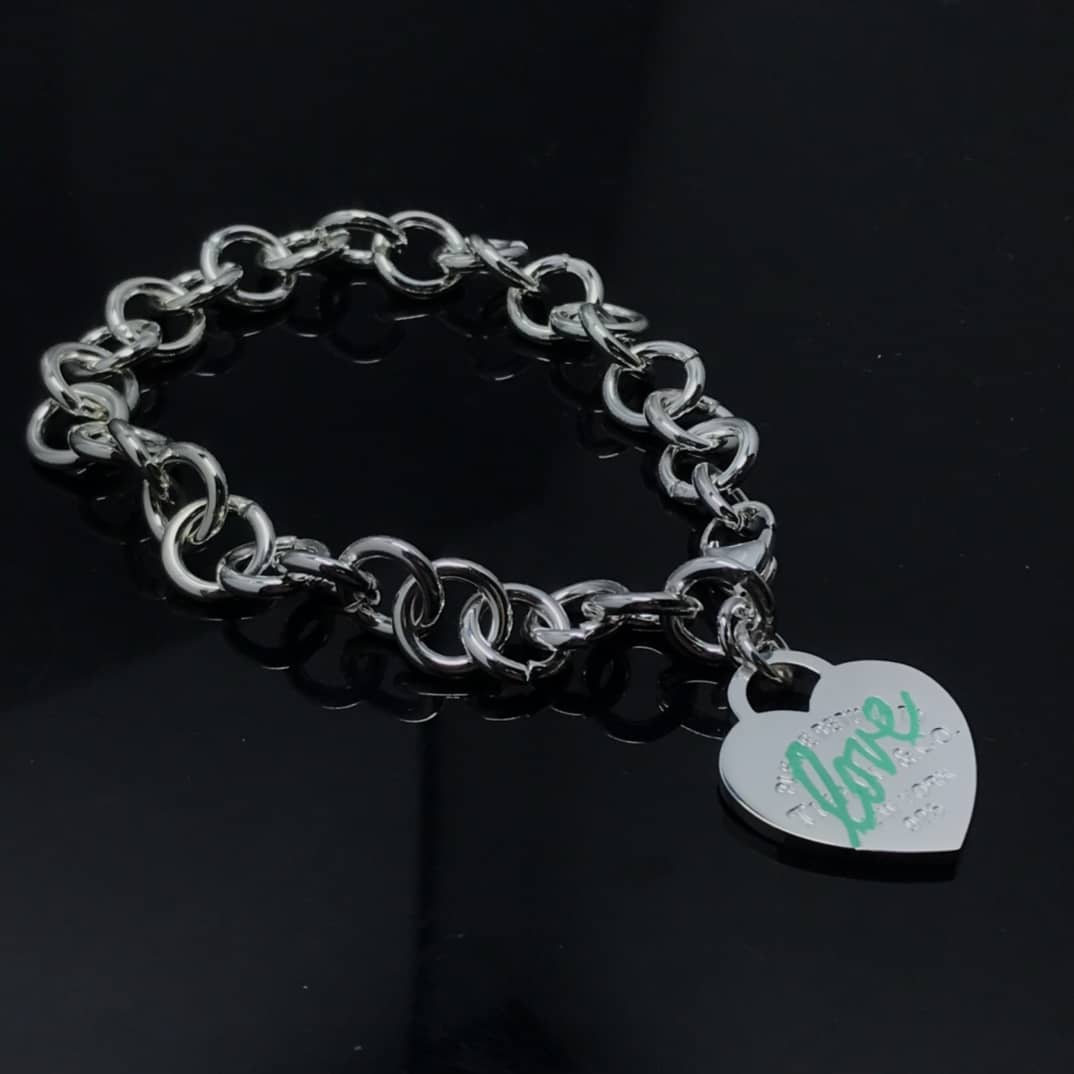 Fake Tiffany Logo Bracelet