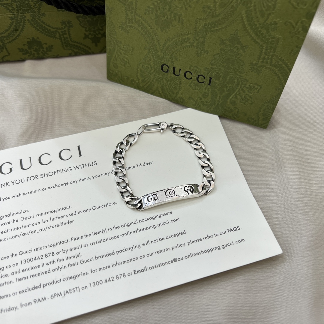 G*U 925 sterling silver Double G Elf bracelet