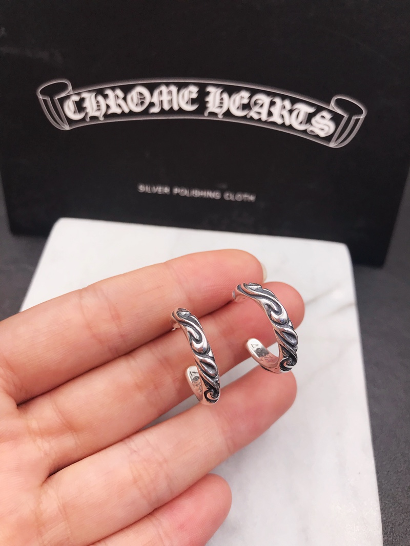 Chrome hearts Circle Stripe Earrings Stud Earrings