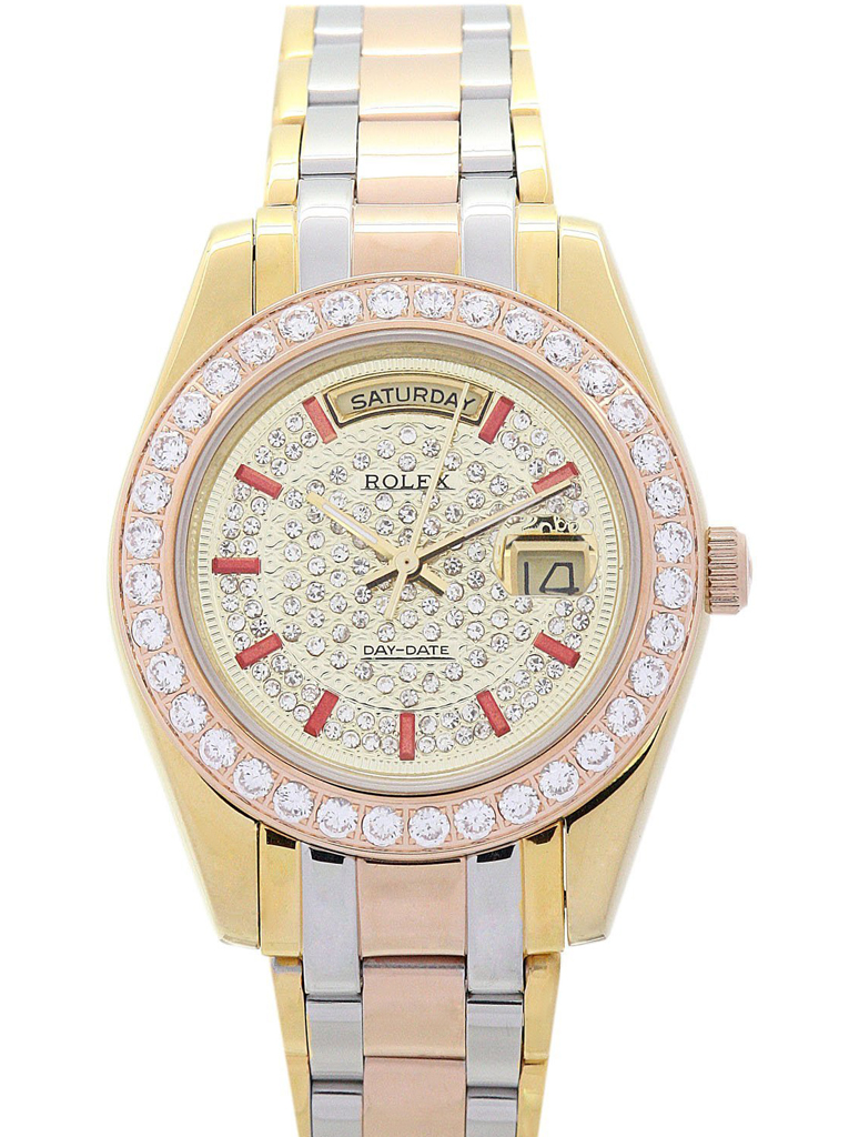 Replica Rolex Day-Date 36mm Yellow gold with Diamonds Dial 118346