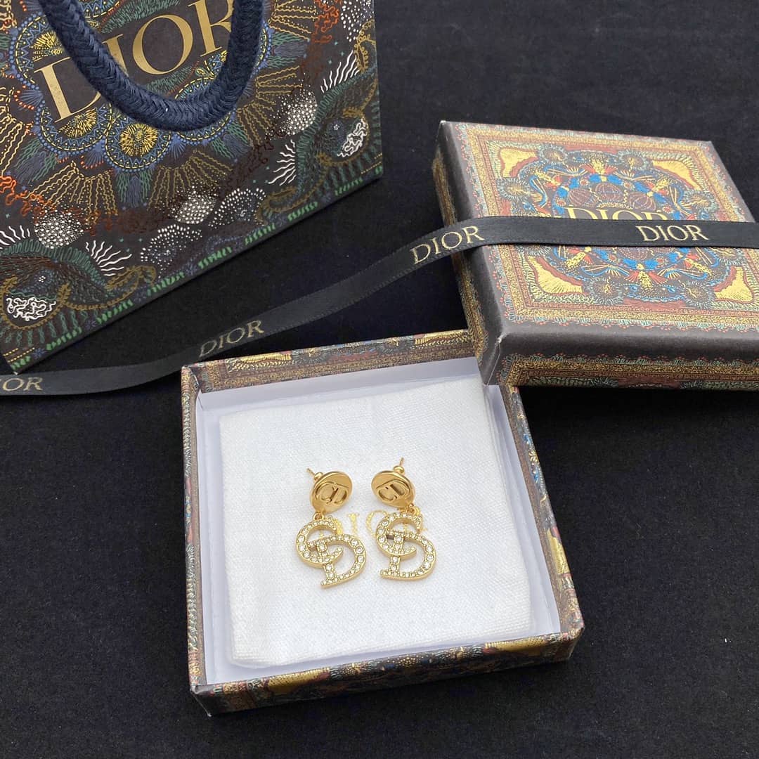 Fake Dior Logo Earrings