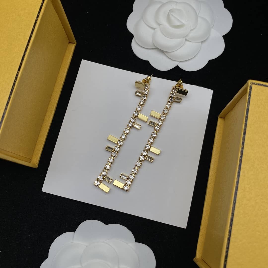 Knockoff Fendi Logo Earrings