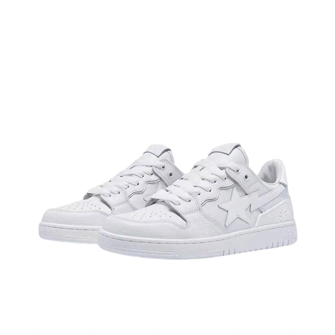 A BATHING APE BAPE SK8 STA TRIPLE WHITE PATENT LEATHER STA LOGO 1I70-191-010