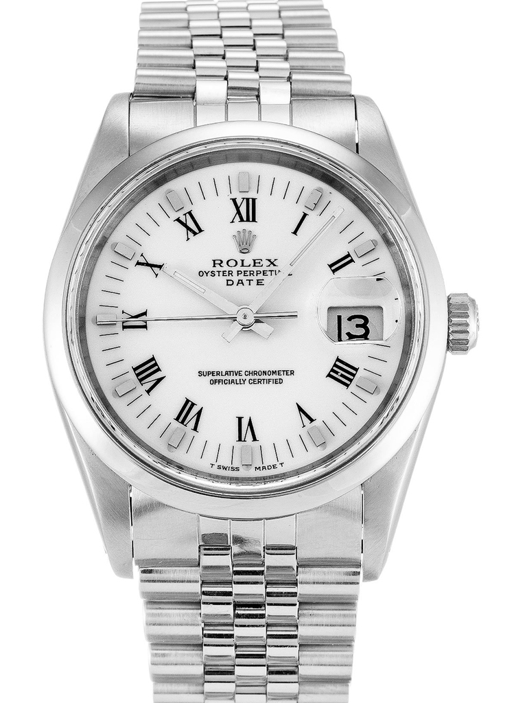 Replica Rolex Oyster Perpetual Date 34mm White Dial 15200