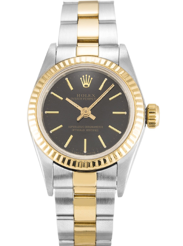 Replica Rolex Oyster Perpetual Lady 24mm Black Dial 67193