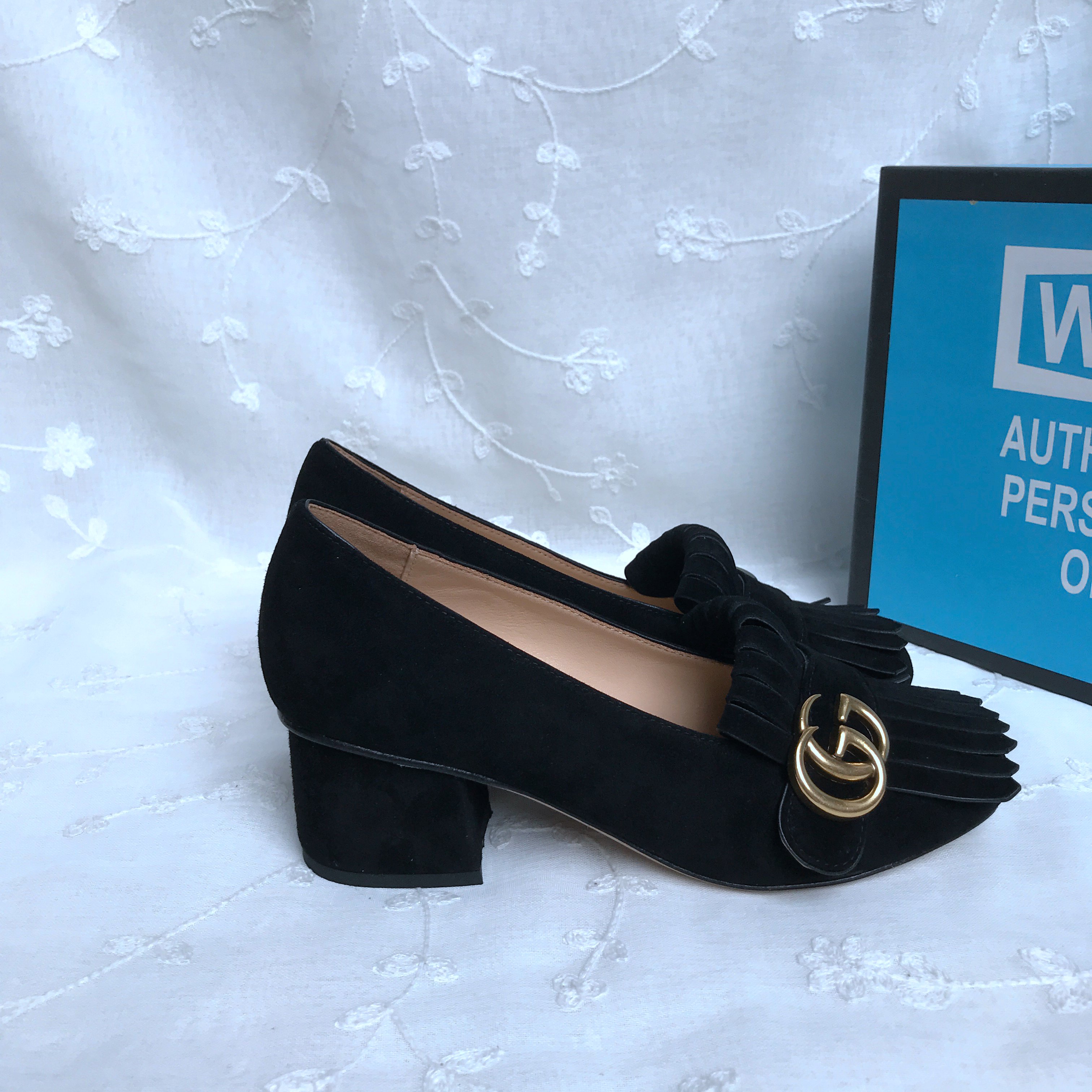 Gucci Fringe block heels 428191