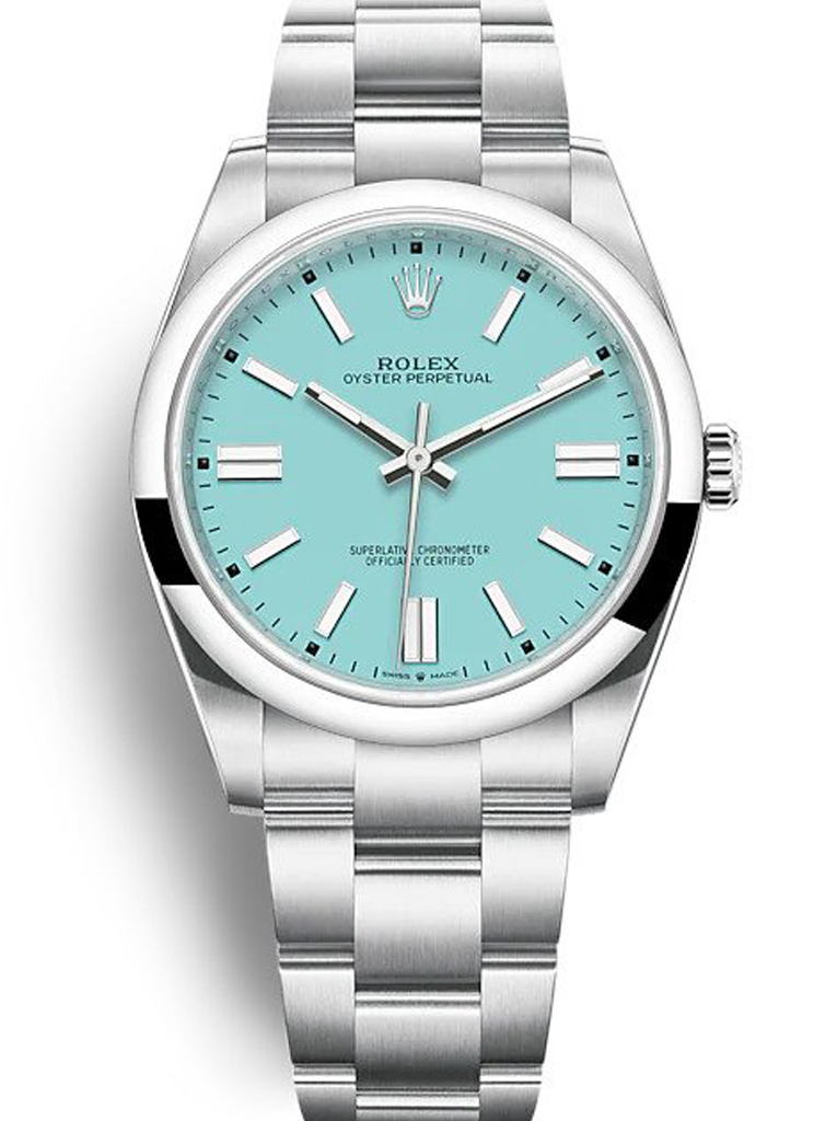 Replica Rolex Oyster Perpetual Lady 41mm Turquoise Blue Dial 124300