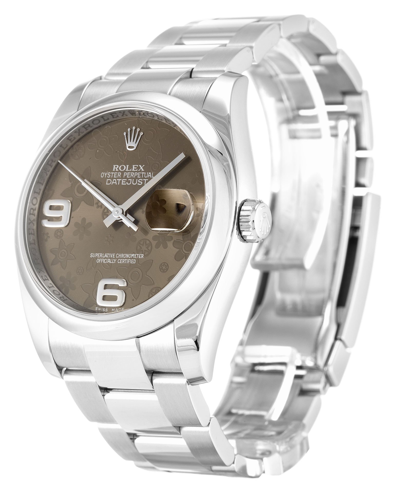 Replica Rolex Datejust 36mm Brown Floral Dial 116200