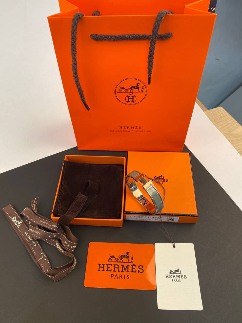 Fake Hermes Logo Bracelet