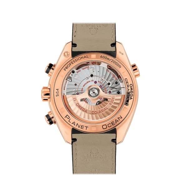 Omega Seamaster Planet Ocean 600M Co-Axial Chronometer Chronograph 45.5mm Red Gold Ceramic Bezel Black Dial Alligator Leather Strap 232.63.46.51.01.001