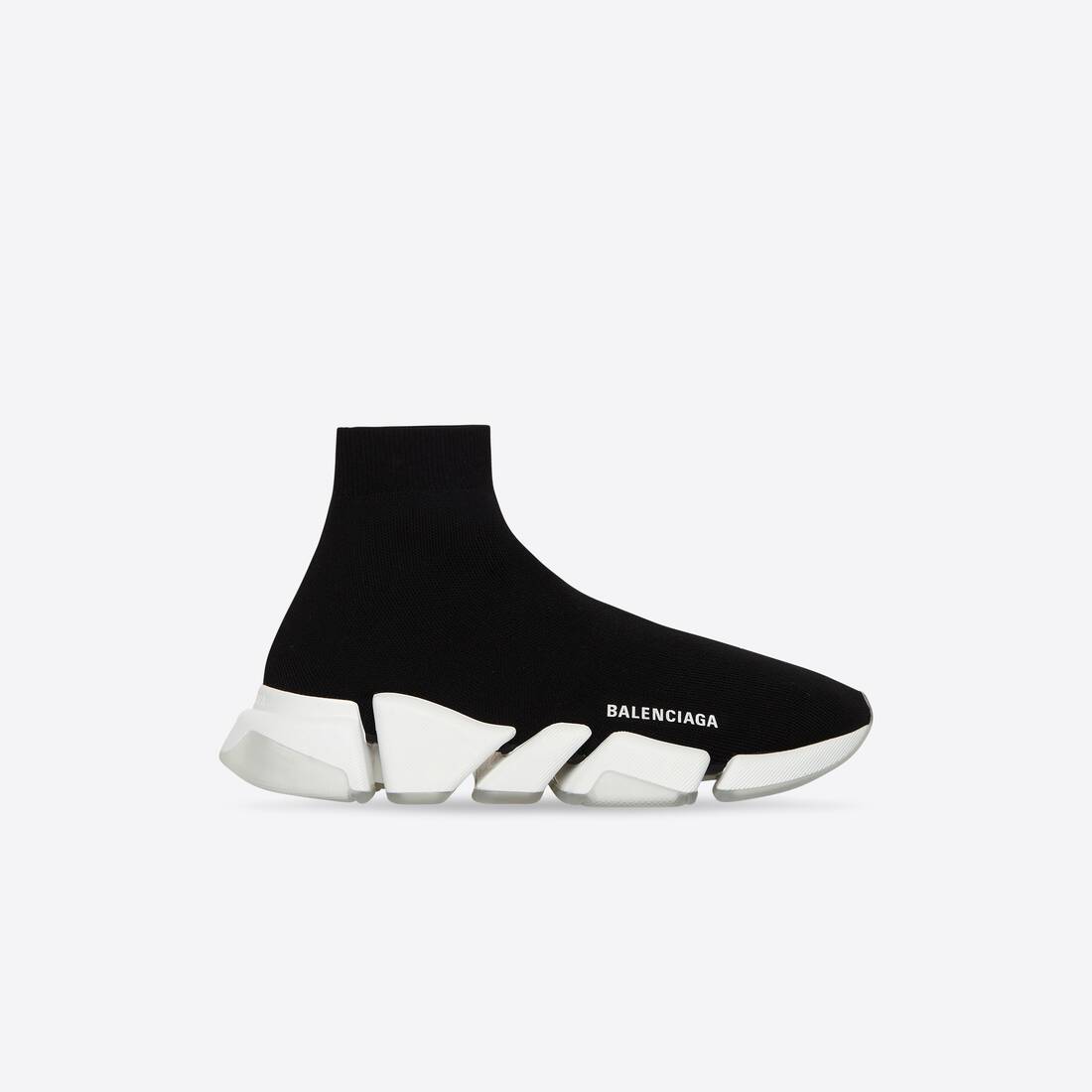 Women's Speed 2.0 Clear Sole Recycled Knit Sneaker in Black/whit 654045W2DI21091