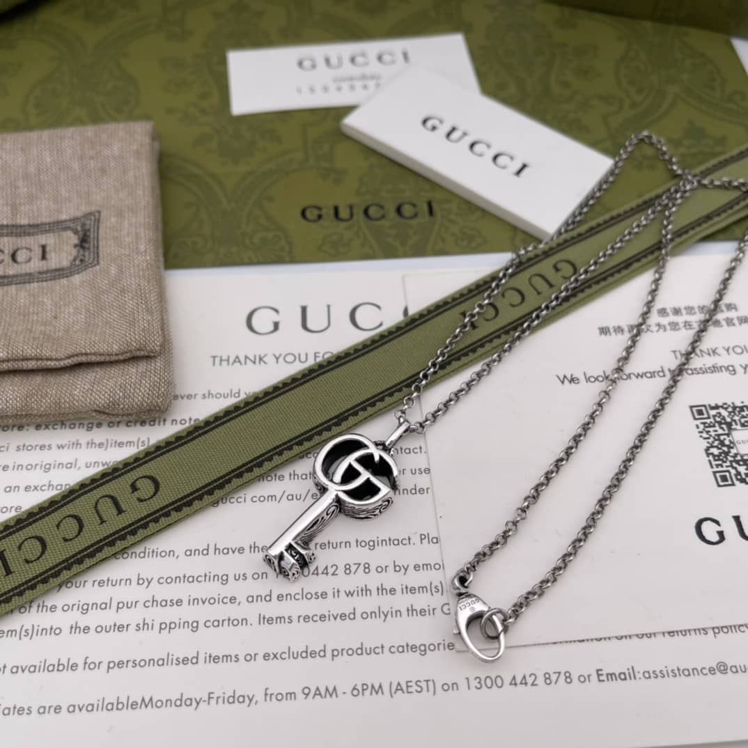 Fake Gucci Logo Necklace