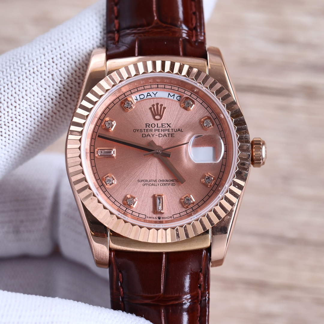 Rolex Day-Date Perpetual 31mm woman Leather strap