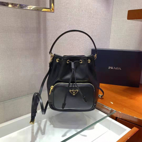 Prada Duet Leather Shoulder Bag