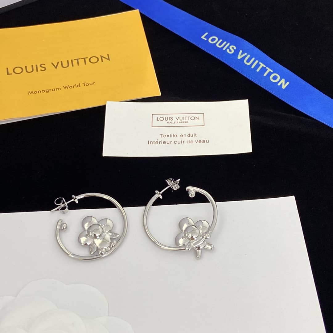 Fake Louis Vuitton Logo Earrings