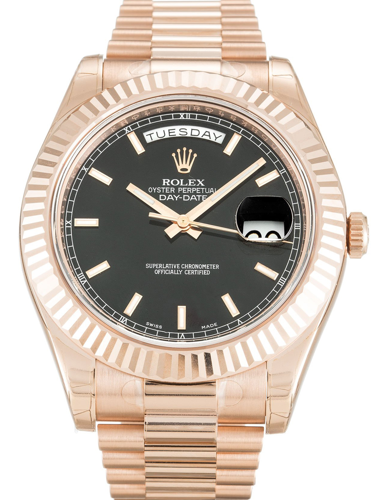 Replica Rolex Day-Date II 41mm Black Dial 218235-2