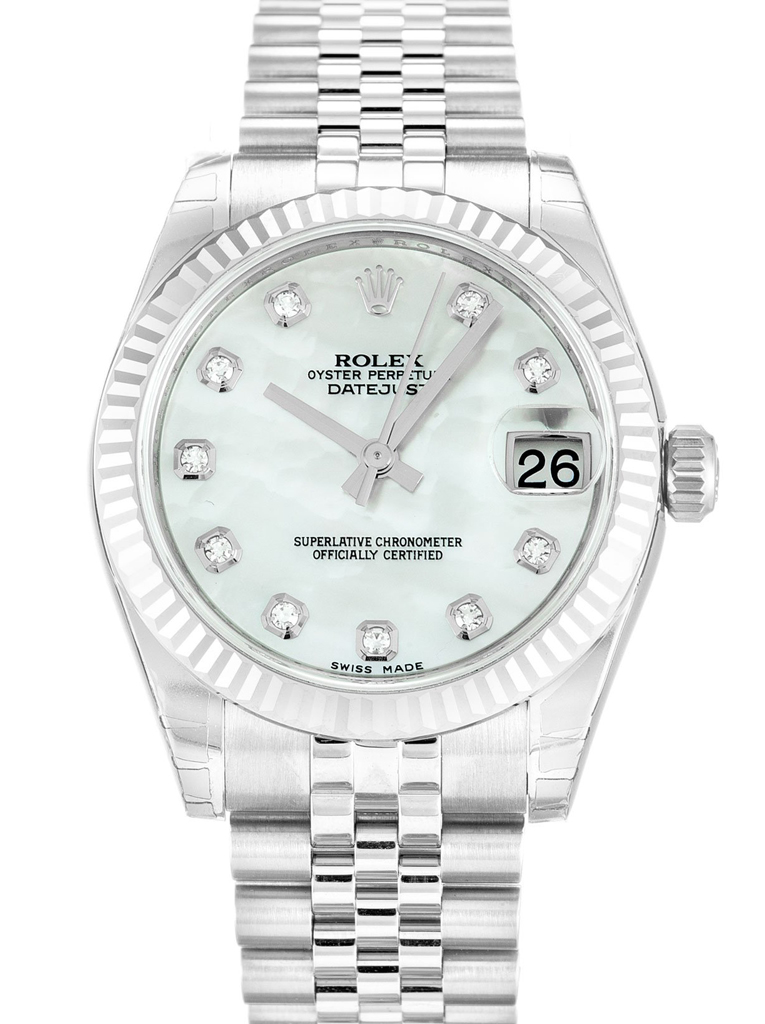 Replica Rolex Lady-Datejust 31mm Mother of Pearl – White Dial 178274