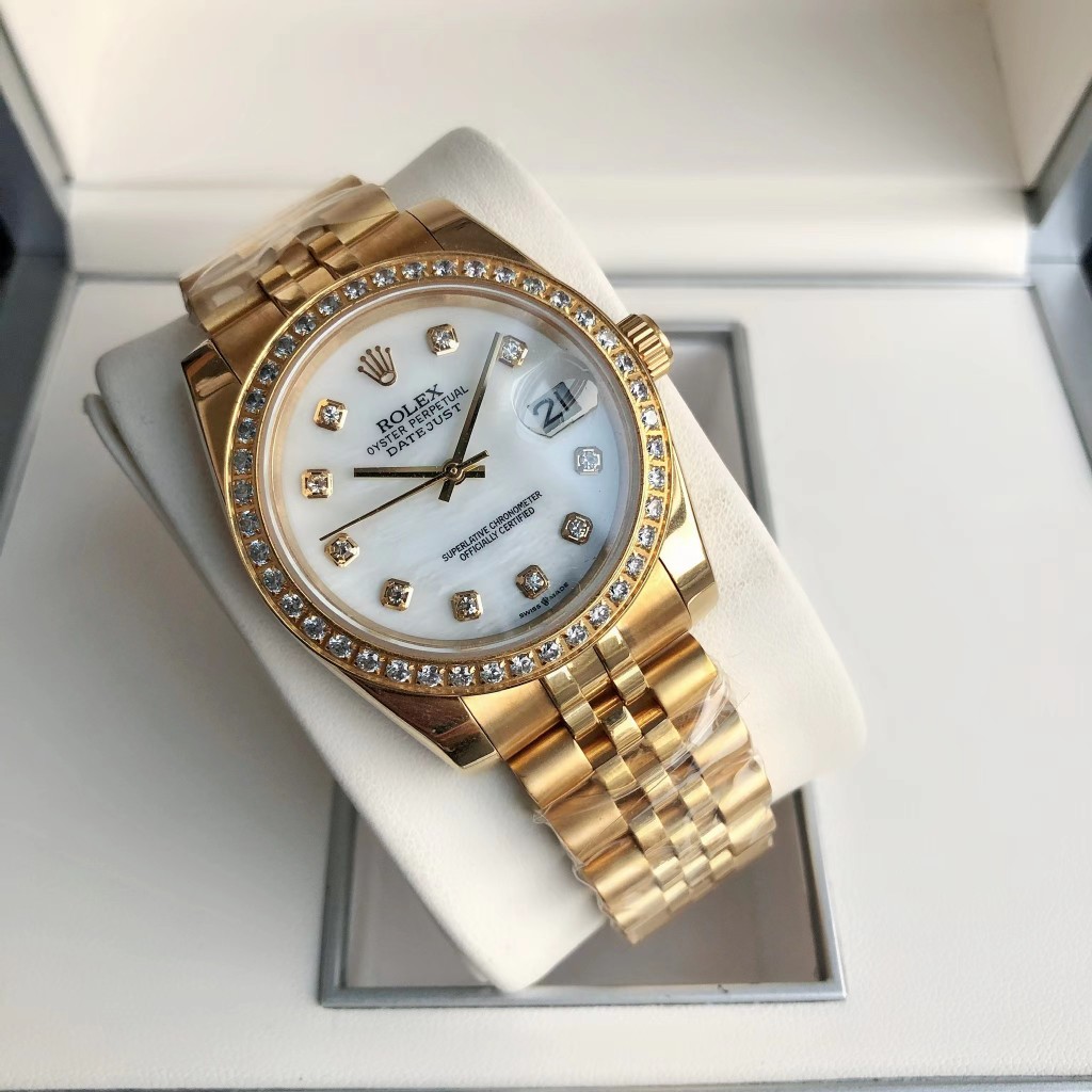 DATEJUST  41MM White Dai lDiamond Bezel Gold Strap