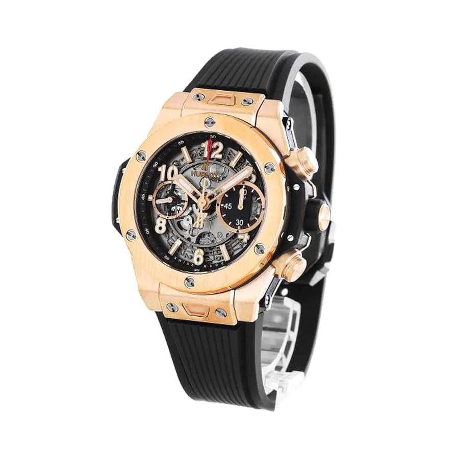 Hublot Big Bang Unico Chronograph King Gold 42mm Skeleton Dial Rubber Strap 441.OX.1180.RX
