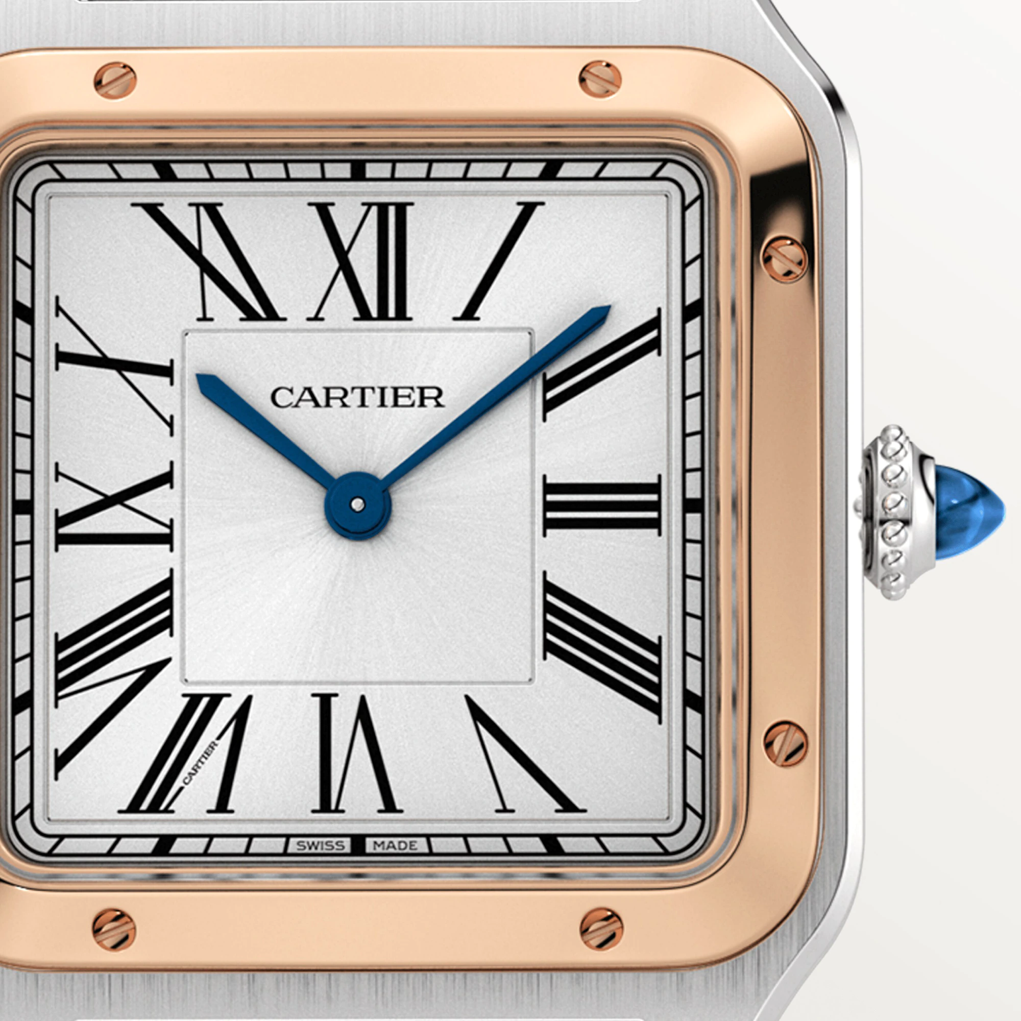 Cartier Santos Stainless Steel & Rose Gold Lady’s Watch, W2SA0012
