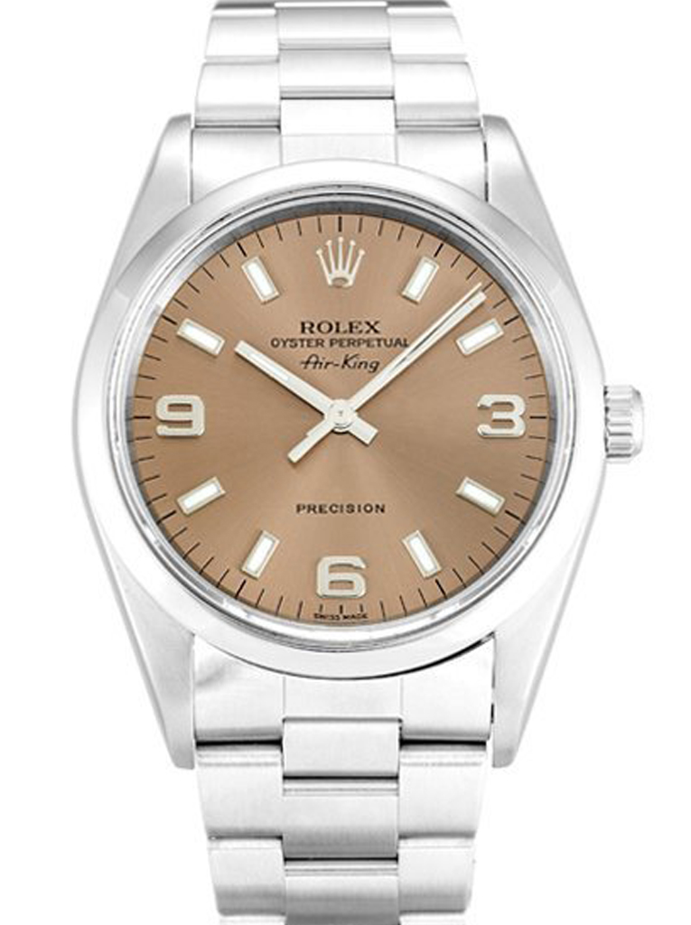 Replica Rolex Air-King 34mm Salmon Dial 114200