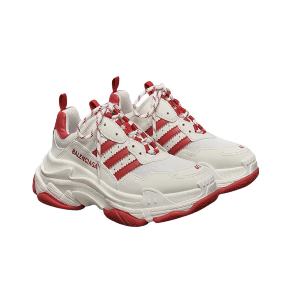 BALENCIAGA X ADIDAS TRIPLE S SNEAKERS WHITE RED IF0166