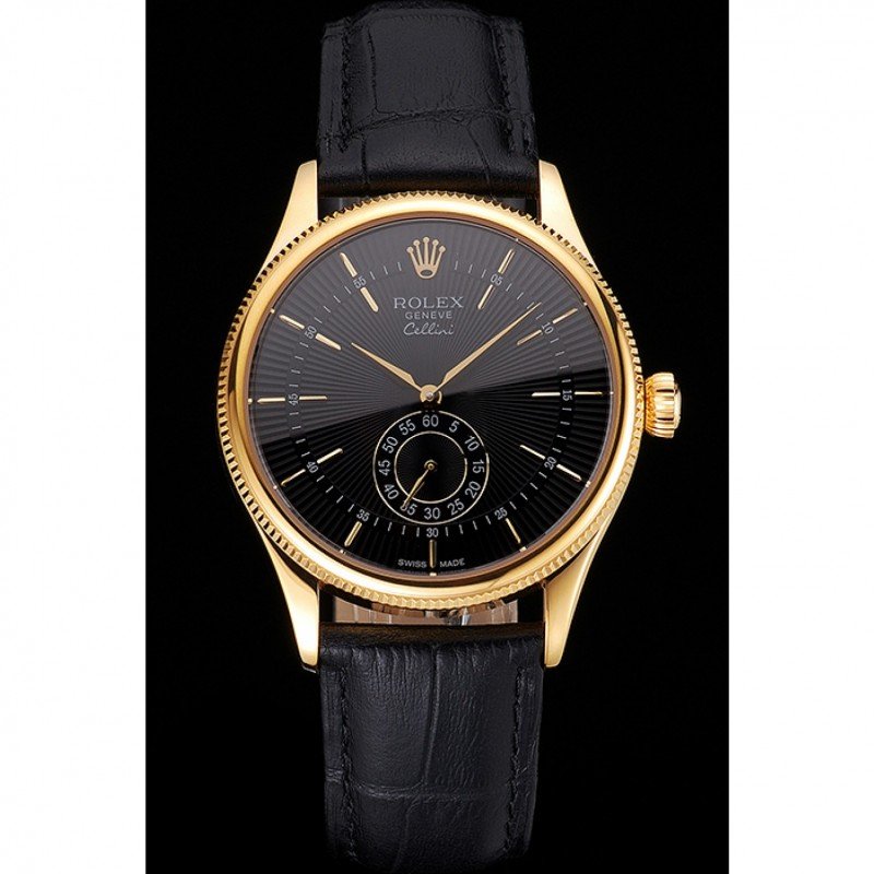Superclone Rolex Cellini 38mm Black Dial REP016806