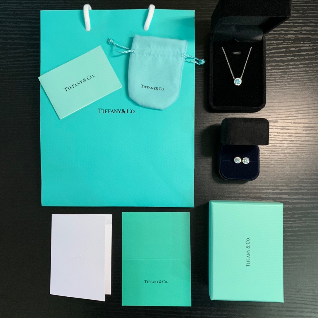 Tiffany Natural Swiss Blue Topaz Stud Earrings