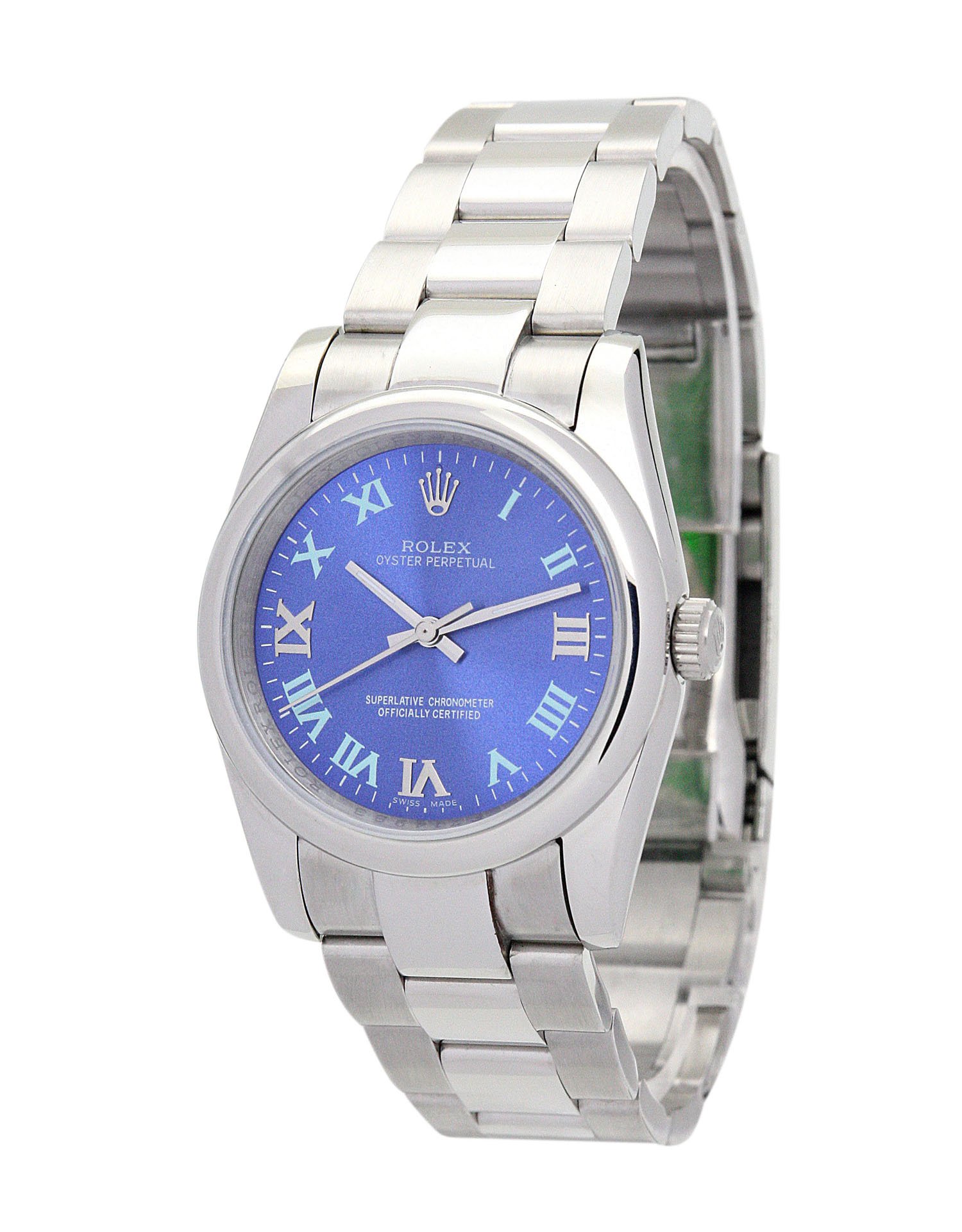 Replica Rolex Oyster Perpetual Lady 31mm Blue Dial 177200