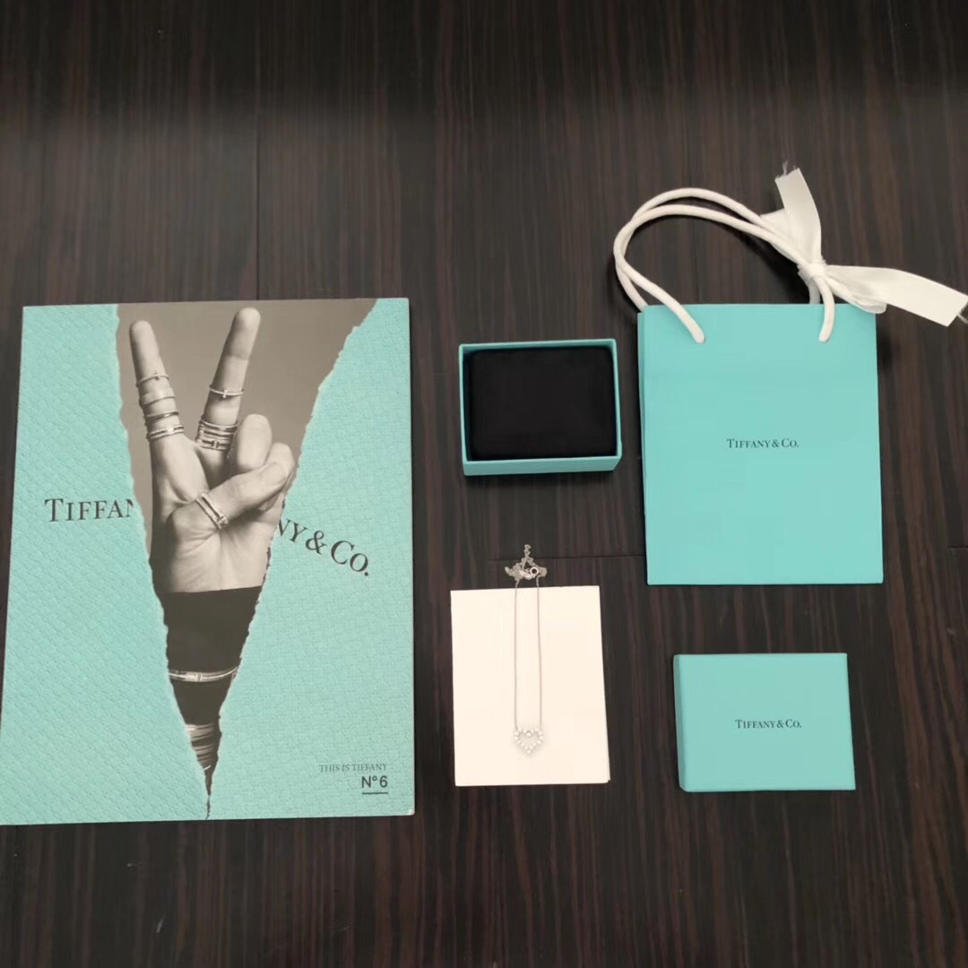 Tiffany heart-shaped full diamond necklace