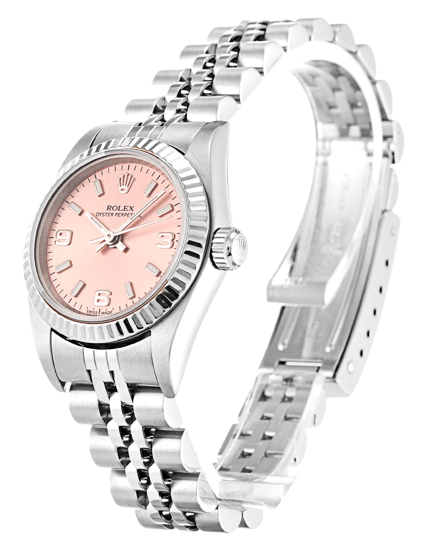 Replica Rolex Oyster Perpetual Lady 26mm Salmon Dial 76094