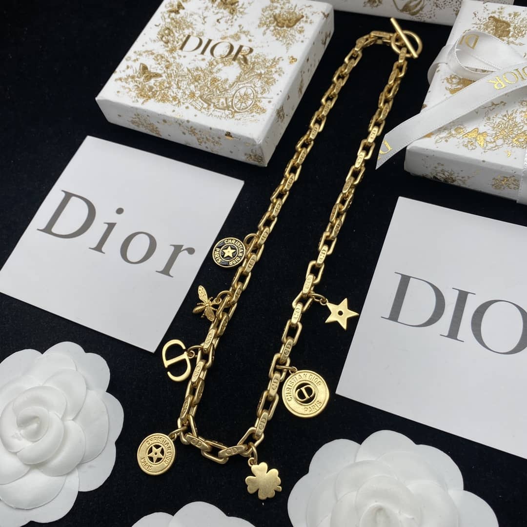 Fake Dior Logo Necklace