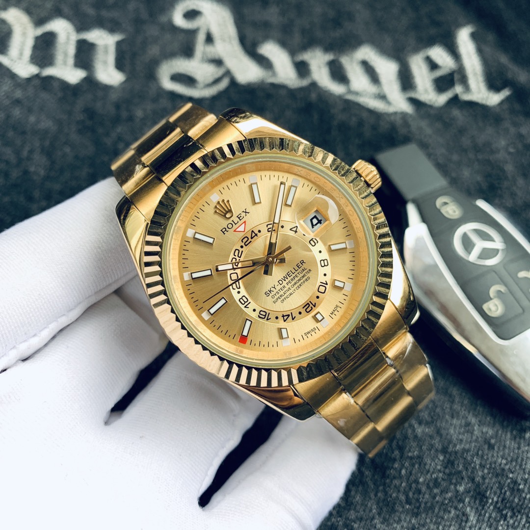 Rolex Sky-Dweller Champagne Dial Gold Men's Watch