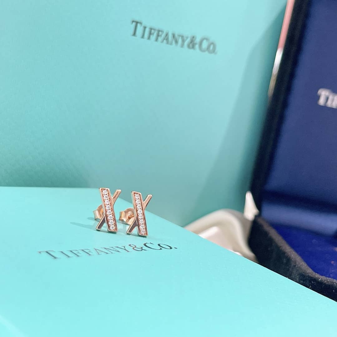 Fake Tiffany Logo Earrings
