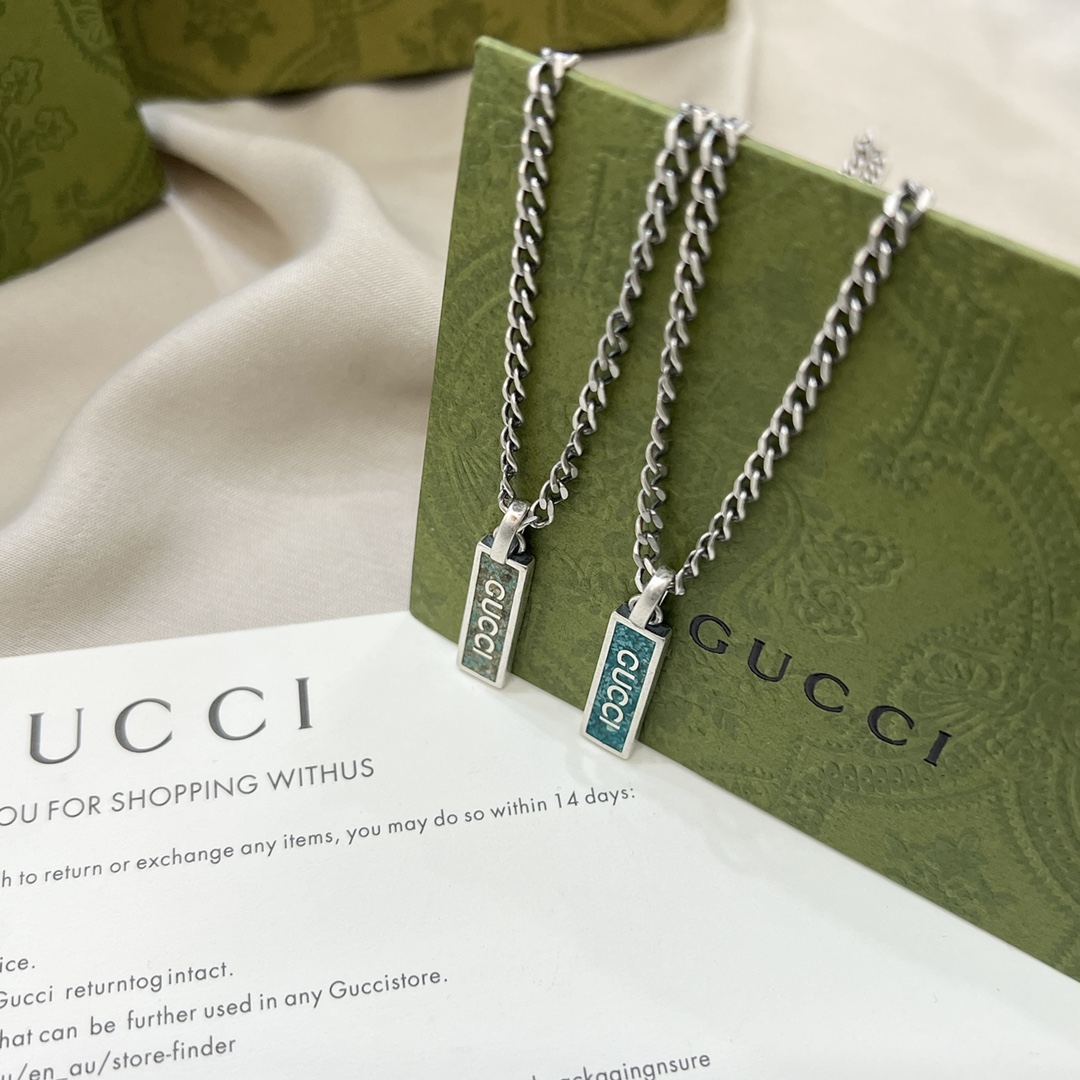 [G*ucc] 925 sterling silver enamel pendant necklace