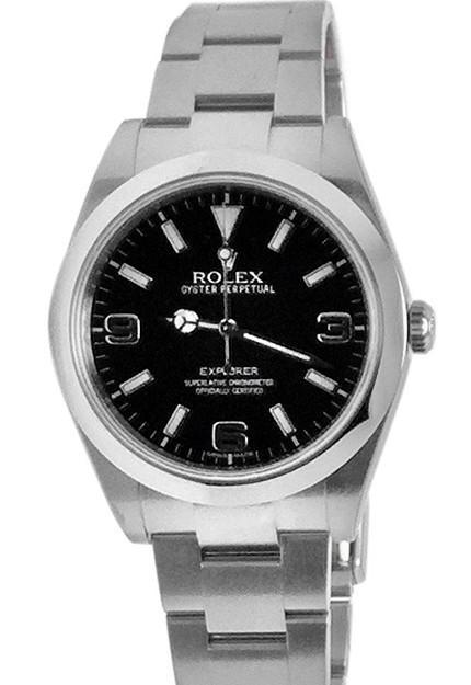 Rolex Explorer I 1 Black Dial Steel Mens Watch 214270