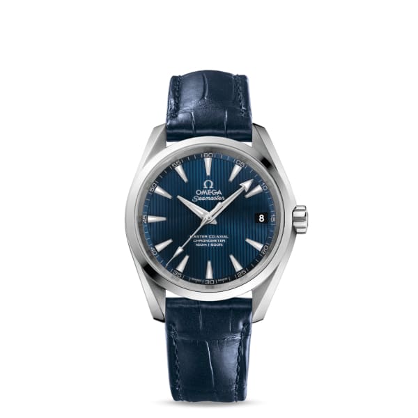 Omega Seamaster Aqua Terra 150M Master Co-Axial Chronometer Stainless Steel 41.5mm Blue Dial Alligator Leather Strap 231.13.42.21.03.001