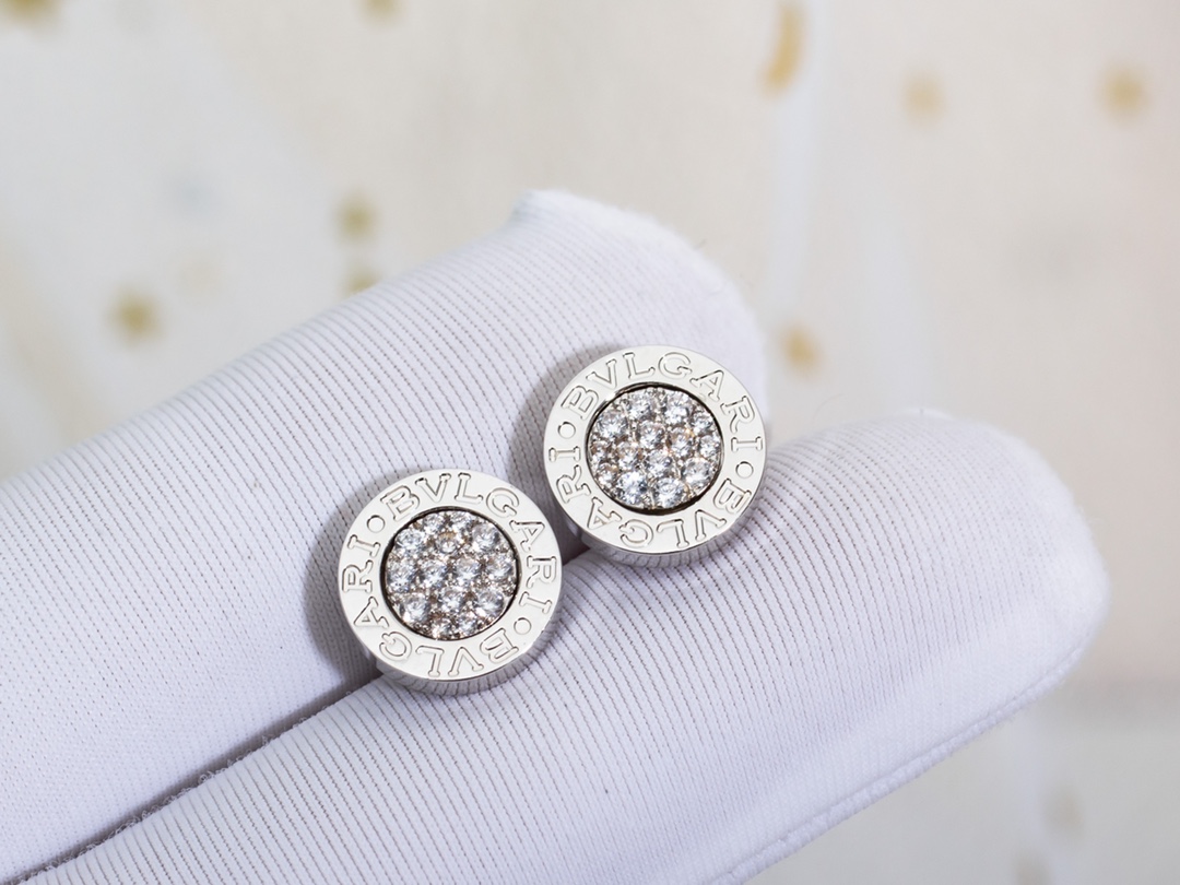 [B*vlg@ri bulgari] BV series full drill disc earrings