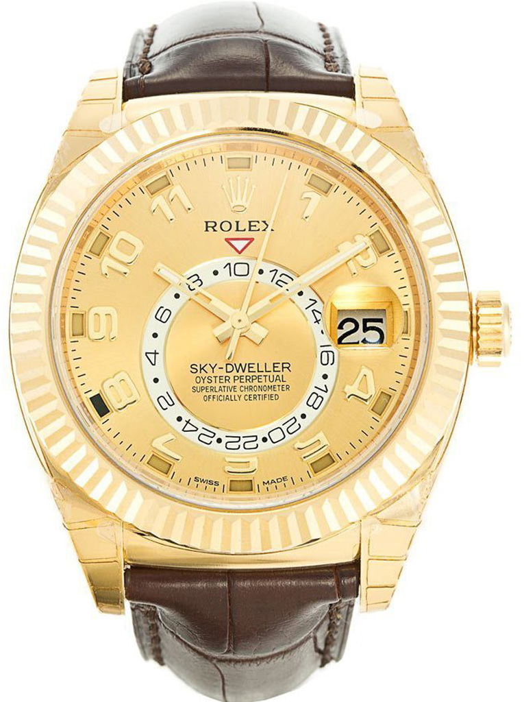 Replica Rolex Sky-Dweller 42mm Gold Dial 326138