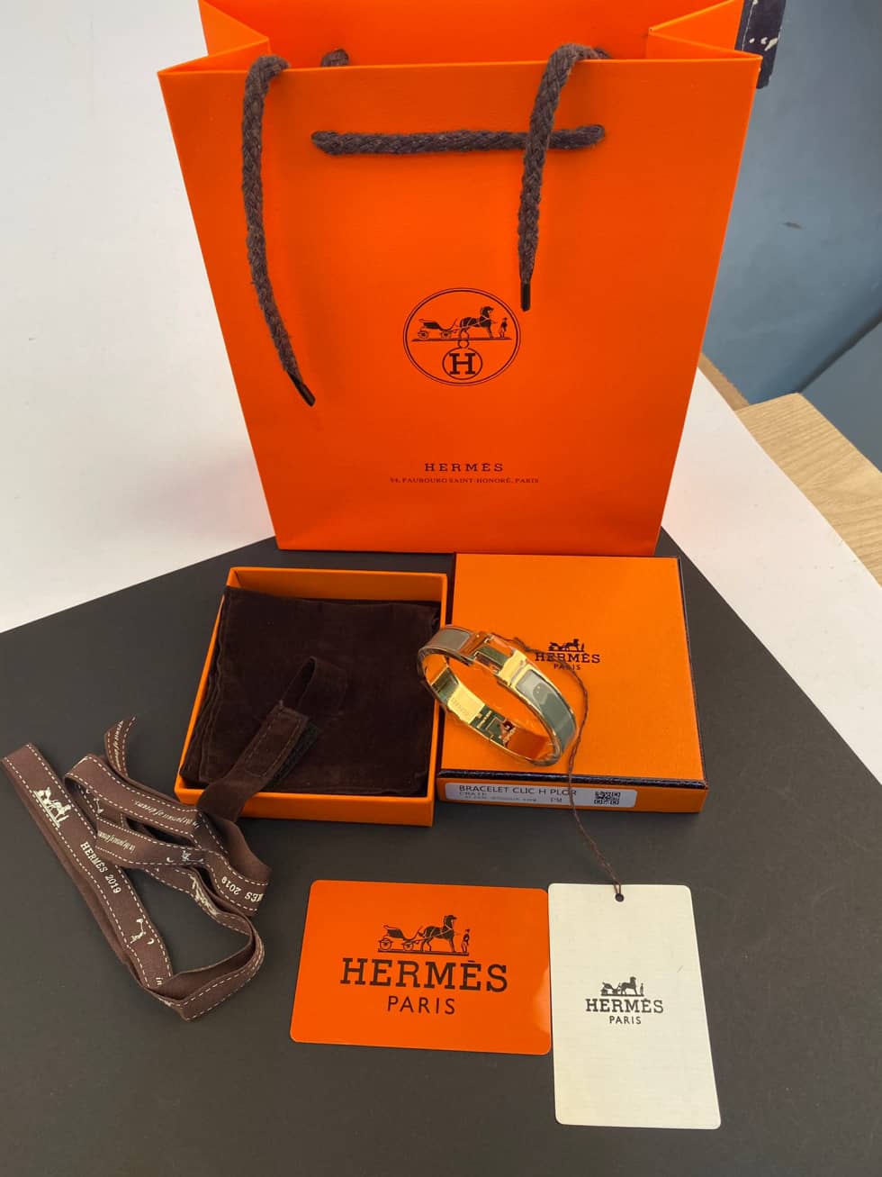 Fake Hermes Logo Bracelet