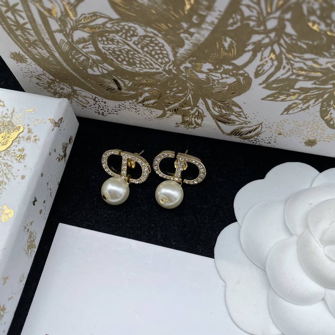 Fake Dior Logo Earrings