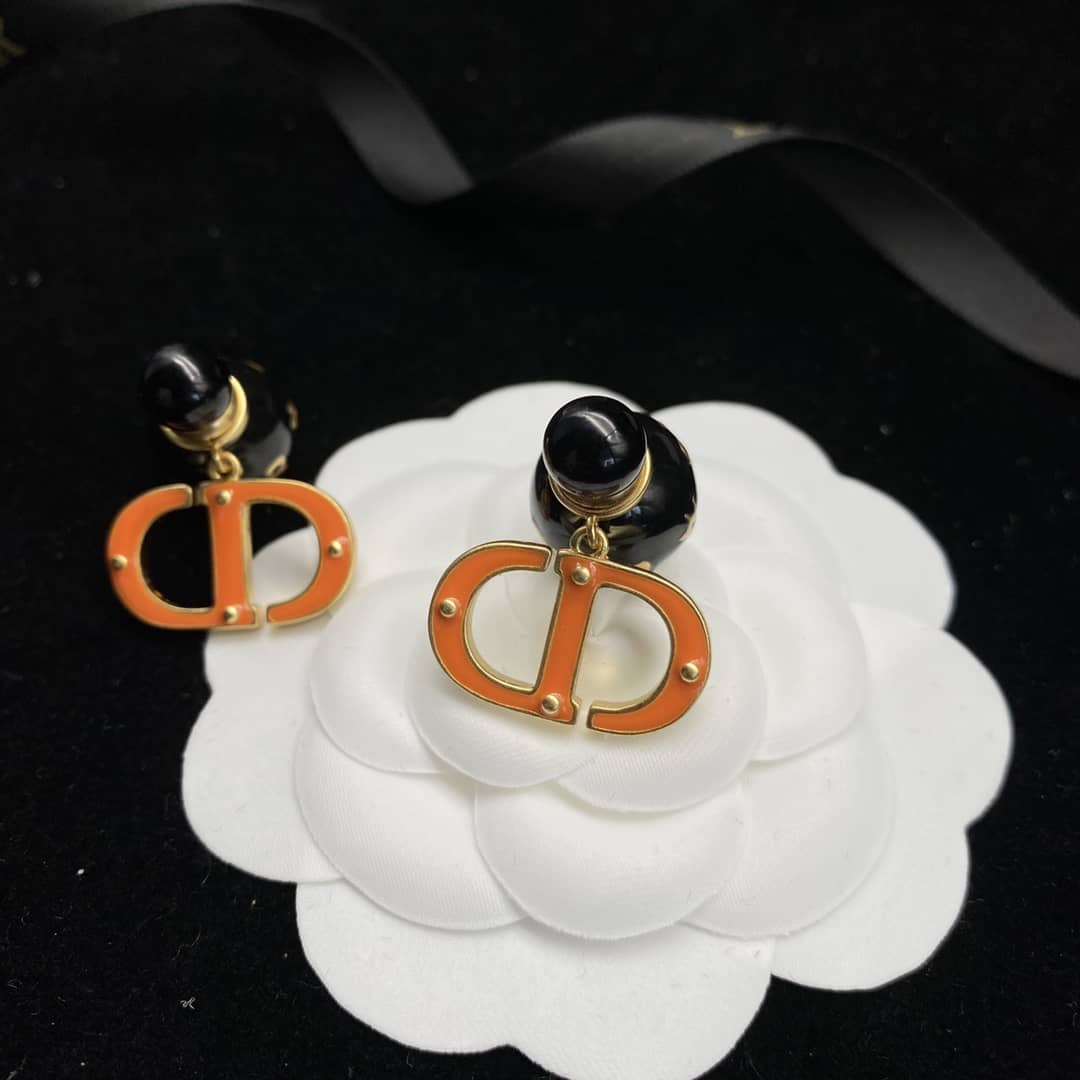 Fake Dior Logo Earrings